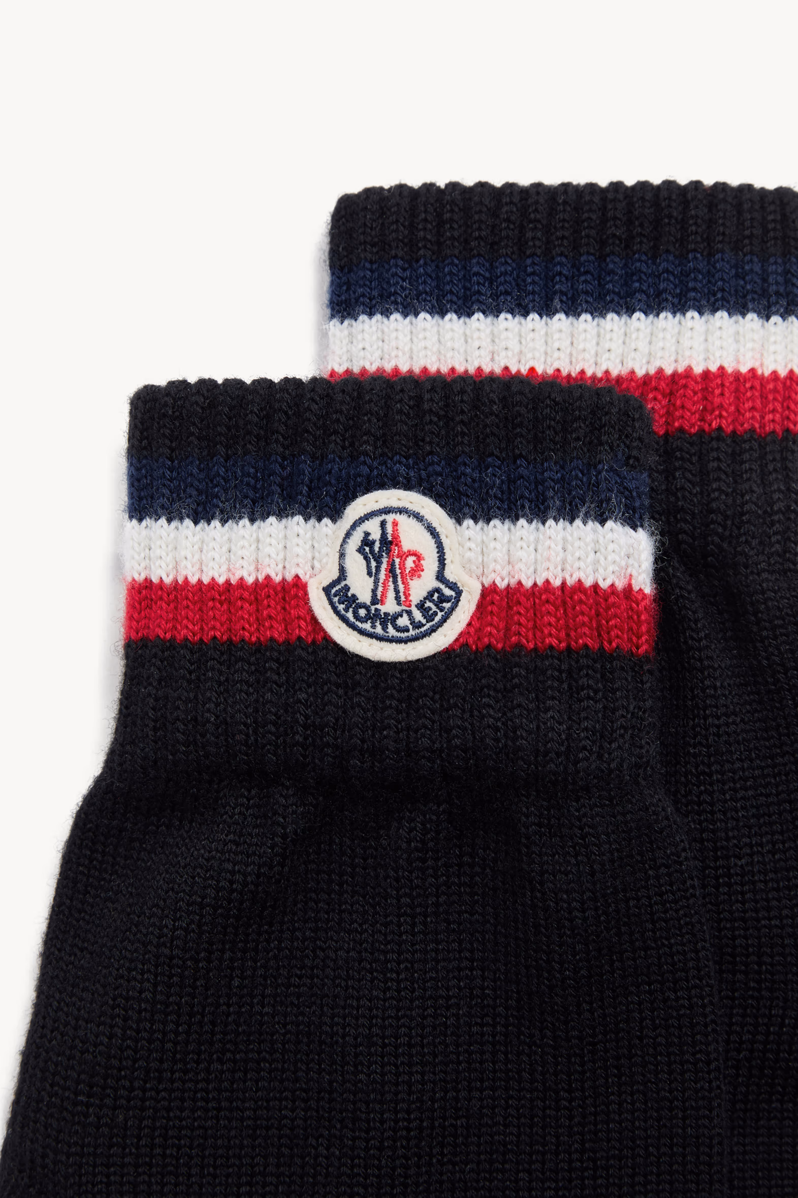 Tricolor Wool Gloves Men Black Moncler 4